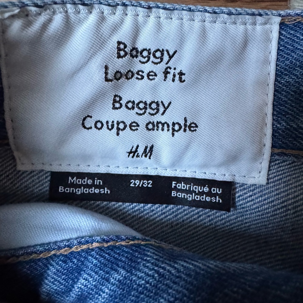 H&M Baggy Loose Fit Denim Blue Jeans